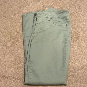 Olive / mint green jeans skinny cropped